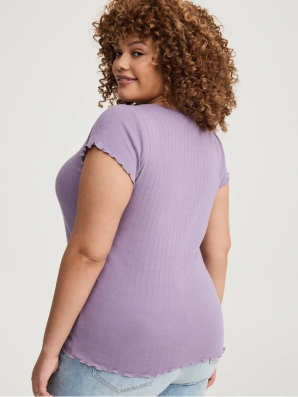 Torrid Pointelle Scoop Neck Lace Trim Tee NWT 1X